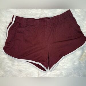 Women's Burgundy Shorts with White Trim